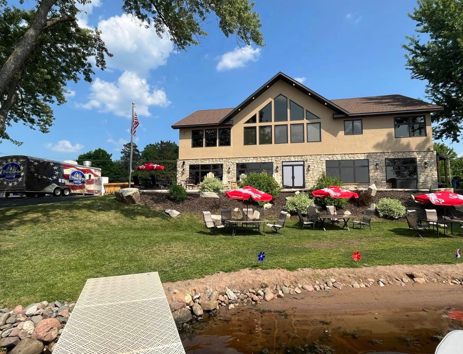 Wissota Lodge seen from its dock on Lake Wissota